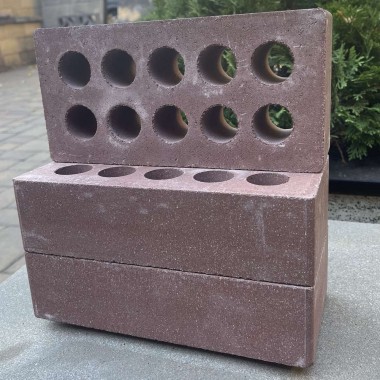 Цегла гладка пустотіла (бордо)